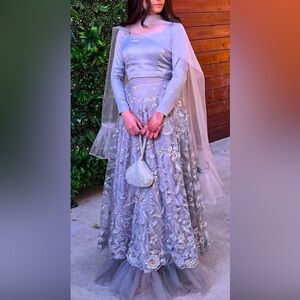 Elegant Silver Embroidered lehenga